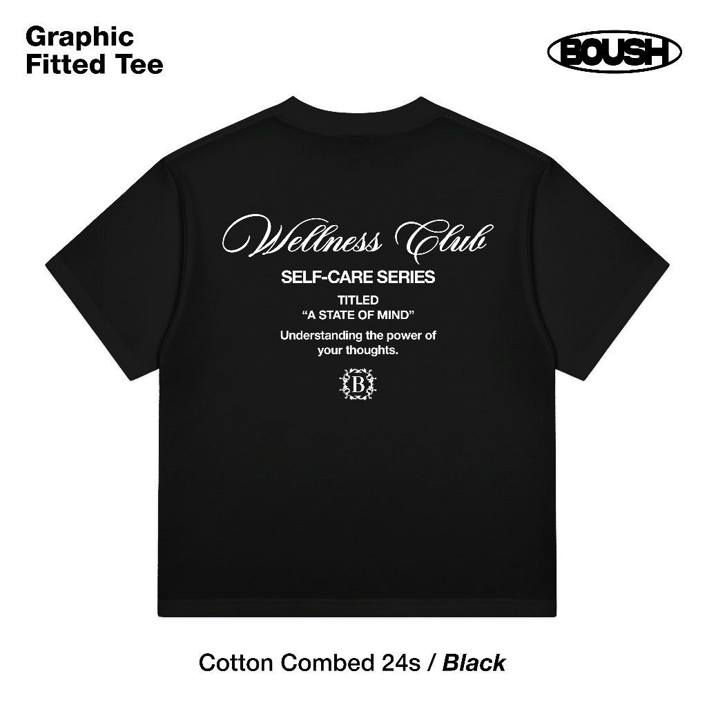 BOUSH Fitted Tee Wellness  | Fitted Tee | Fitted Tee cotton combed 24s