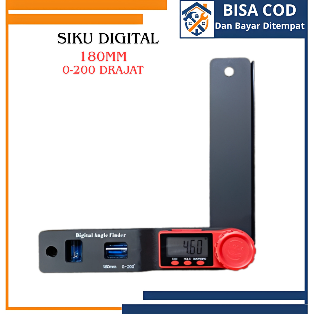 Pengukur Siku Derajat Sudut Digital Waterpass 2 in 1 Penggaris Siku Digital Waterpass