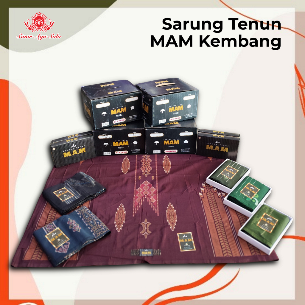 Sarung Tenun MAM Remaja & Dewasa MOrif Borneo Kembang | Bahan Halus Adem | Motif Dan Warna Mix Rando
