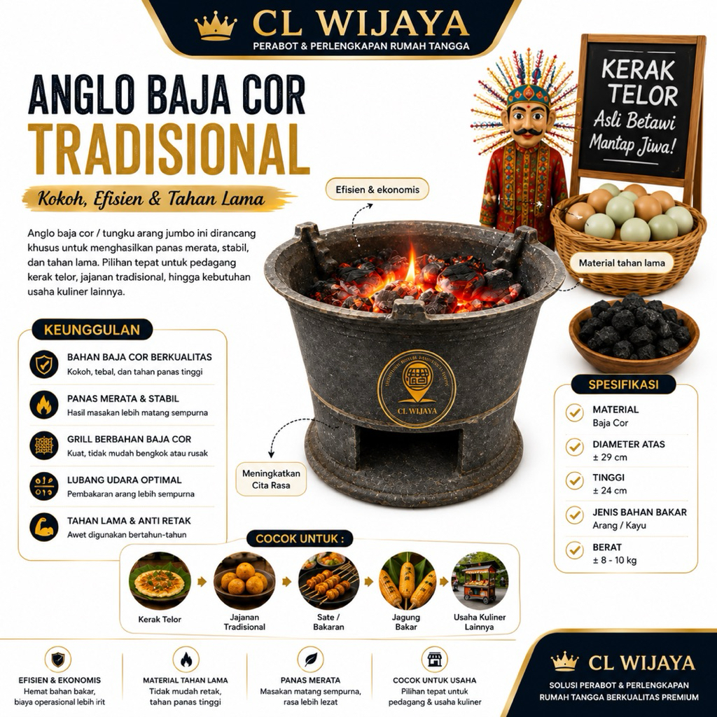 Anglo Besi Baja Cor Diameter 26-31 Cm