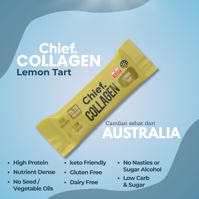Chief Nutrition Collagen Protein Bar Healthy Snack Gluten Free 45 gram Imported Australia - Lemon Ta