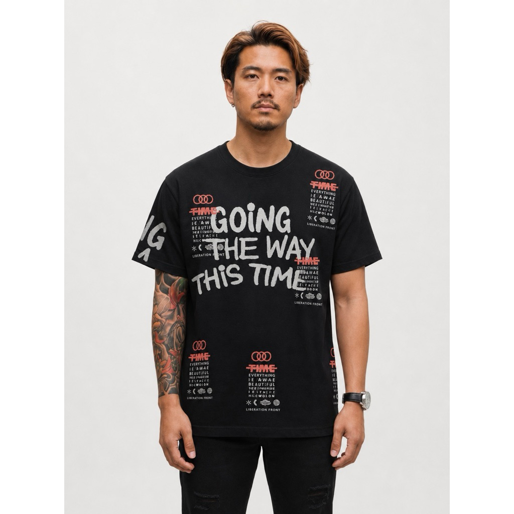 NRKY kaos pria distro full print bahan katun lengan pendek unisex pria dan wanita