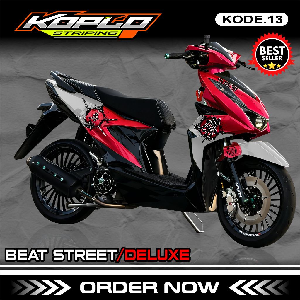 Decal Sticker Honda Beat DELUXE STREET 2020 2021 2022 2023 Full body Gradasi - Stiker Skotlet Modifi