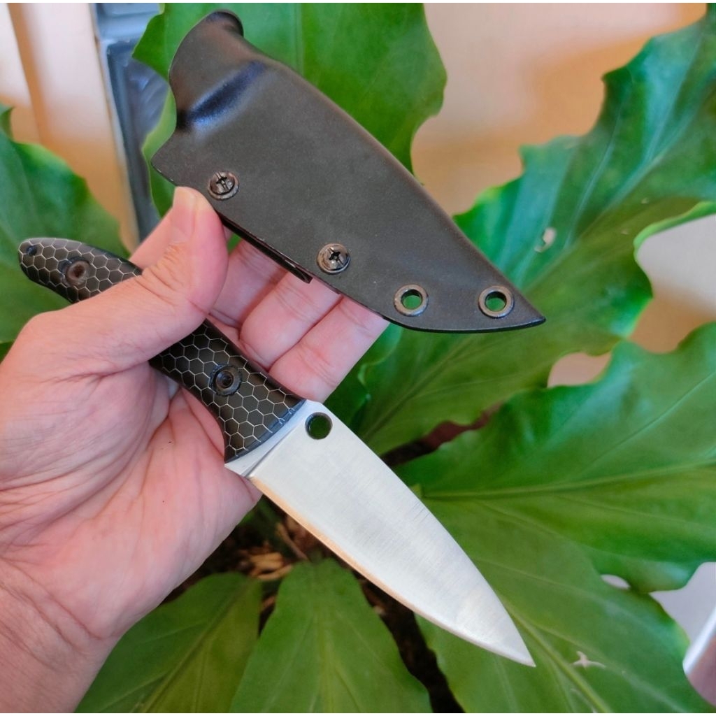 DC53 handmade bushcraft knife, Pisau berkemah dengan baja DC53 setara Sleipner atau A88 yang tajam d