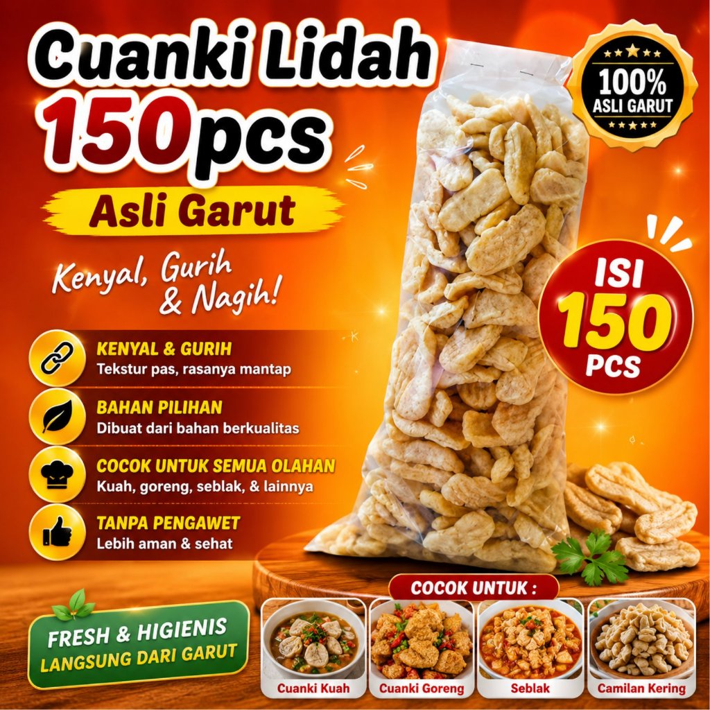 Cuanki Lidah 150pcs termurah / cuanki Lidah asli Garut / cuanki lidah toping baso Aci / cuanki lidah