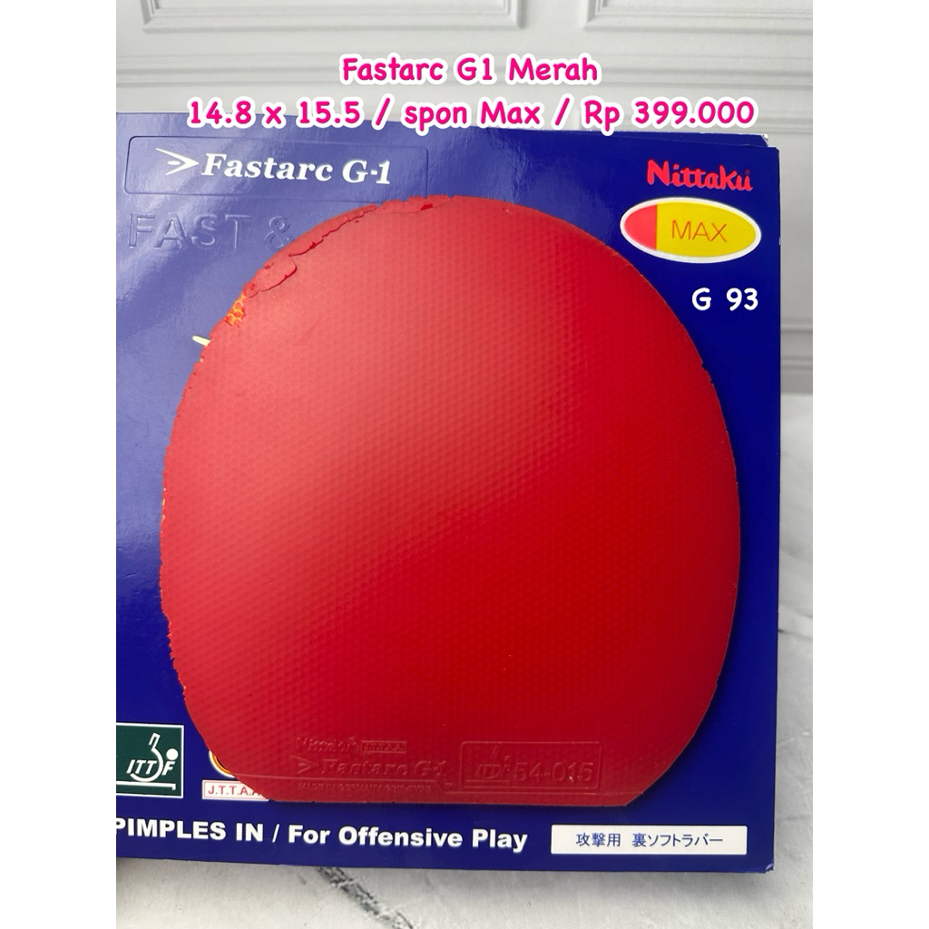 second karet pingpong tenis meja nittaku Fastarc G1 warna merah