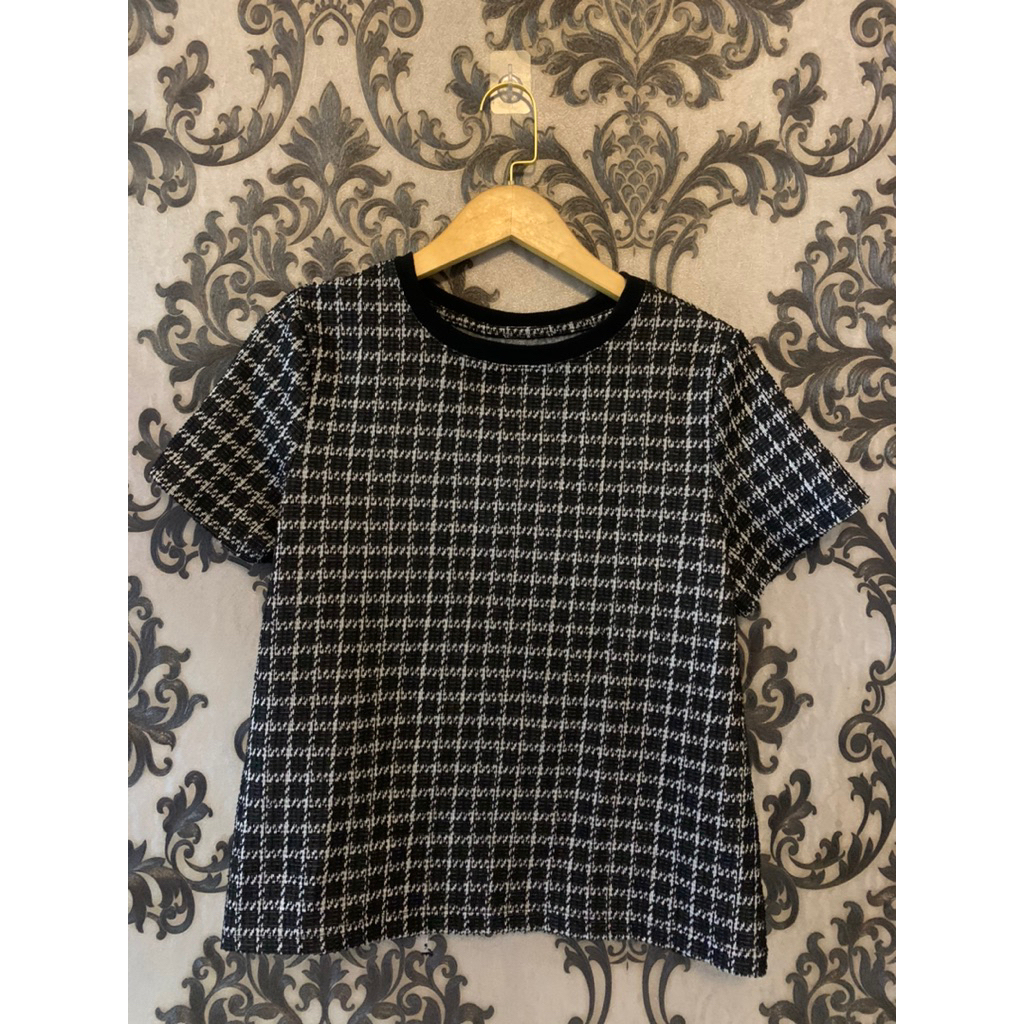 blouse tweed mewah preloved pl