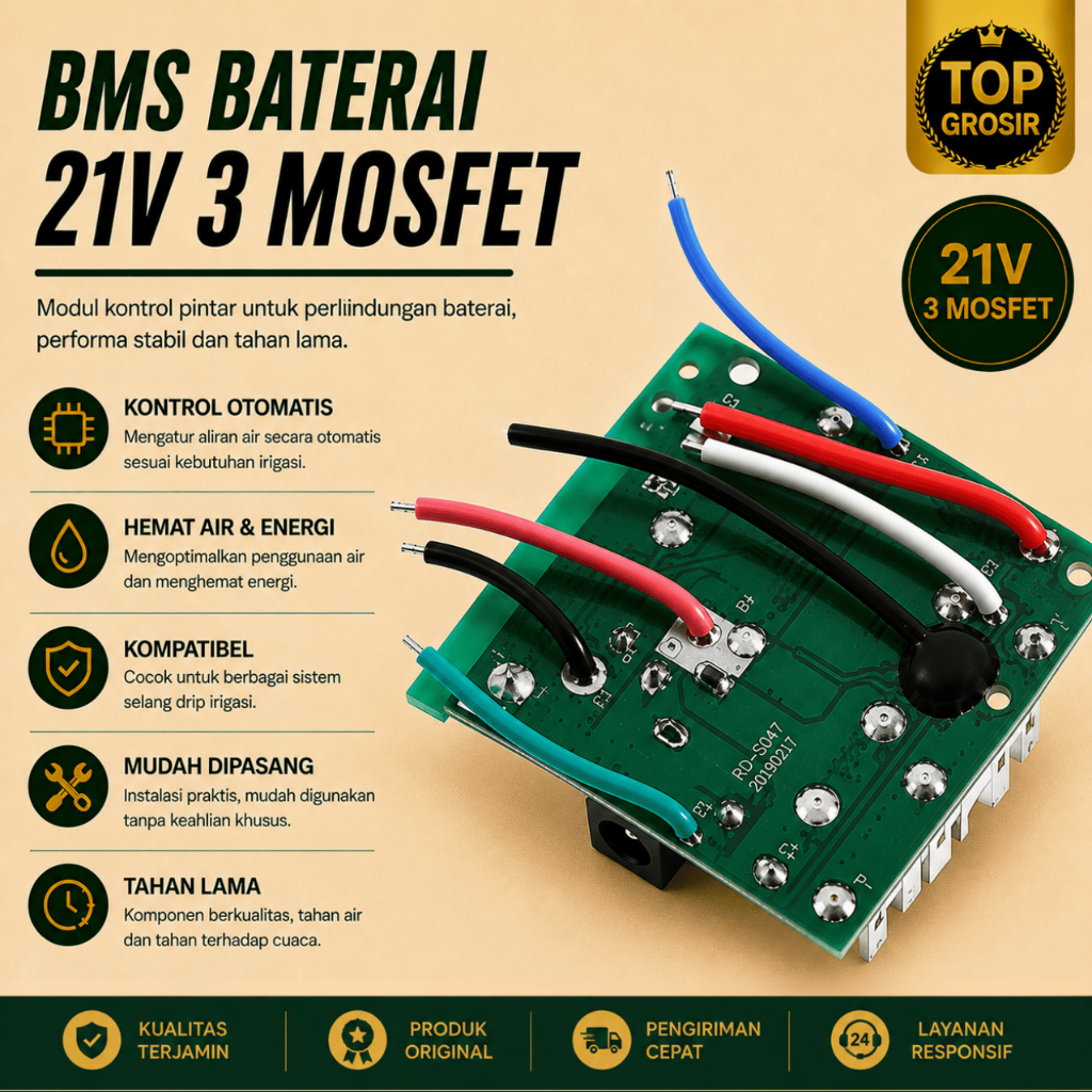 Modul BMS Baterai 5S 21V Papan Perlindungan Baterai Bor Impact 3 Mosfet