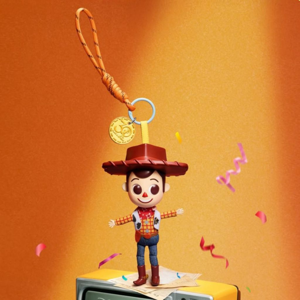 Disney PIXAR x MINISO Toy Story Wiggle Baby Collection Vinyl & Plush Pendant WOODY Blister Bag Charm