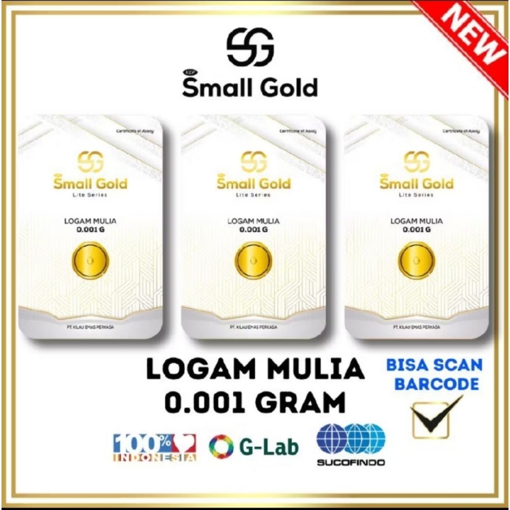 Emas 0.001 gram SMALL GOLD Logam mulia asli minigold Baby Gold emas mini