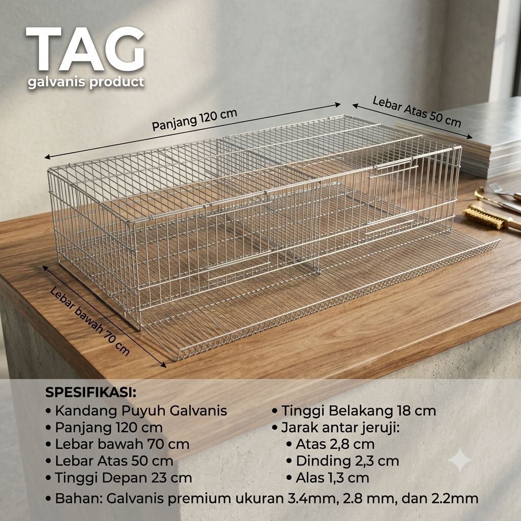 KANDANG PUYUH GALVANIS 2 PINTU
