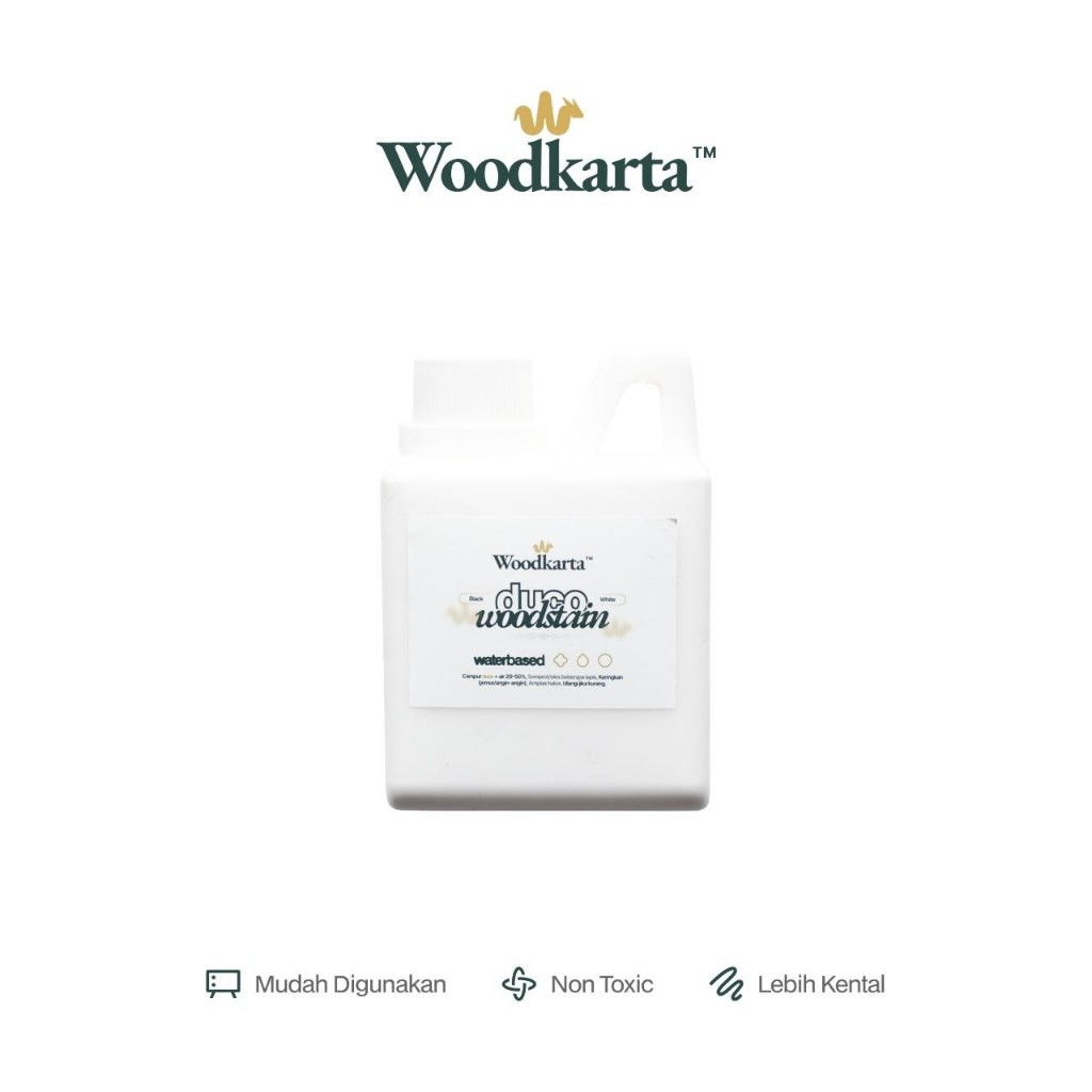 Woodkarta Cat duco black cat duco putih waterbased politur hitam putih top coating cat kayu