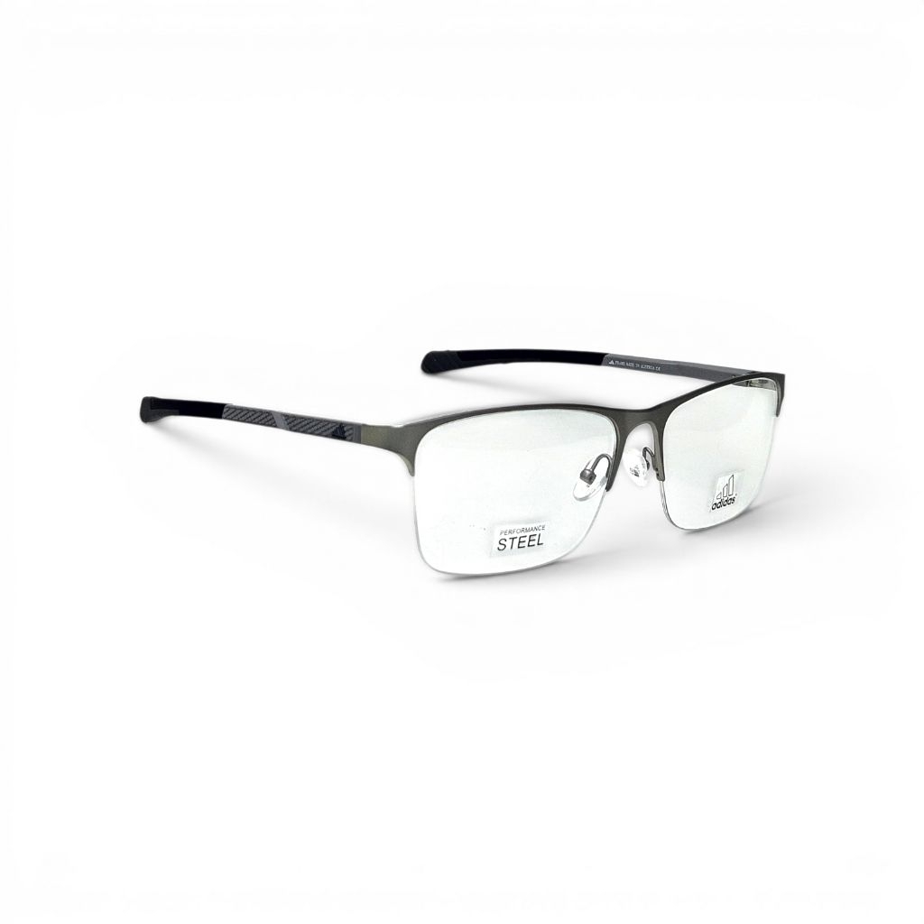 frame kacamata sporty pria wanita size besar half frame A6941 silver black size 62