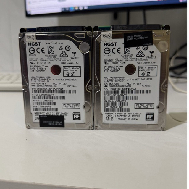 HDD LAPTOP HGST 1 TB SENTINEL 100%