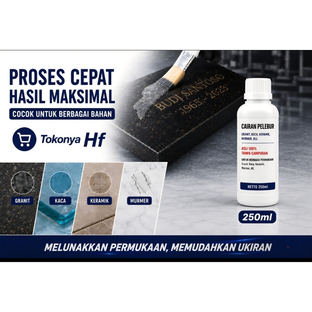 Tokonya Hf - Cairan Pelebur Granit Keramik Marmer Kaca Dll 250ml