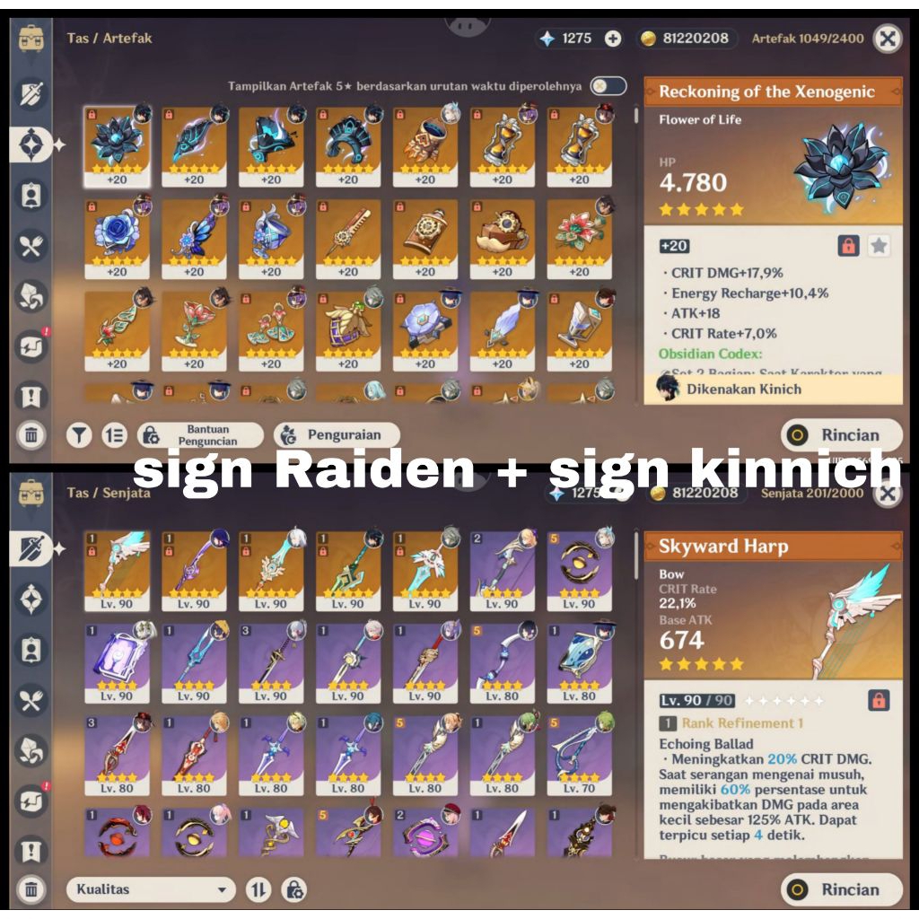 AKUN GENSHIN IMPACT MALE (ASIA)