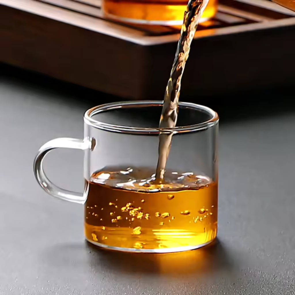 Set Tea Coffee Cup 120ml Isi 6 | Cangkir Kaca Bening Tahan Panas