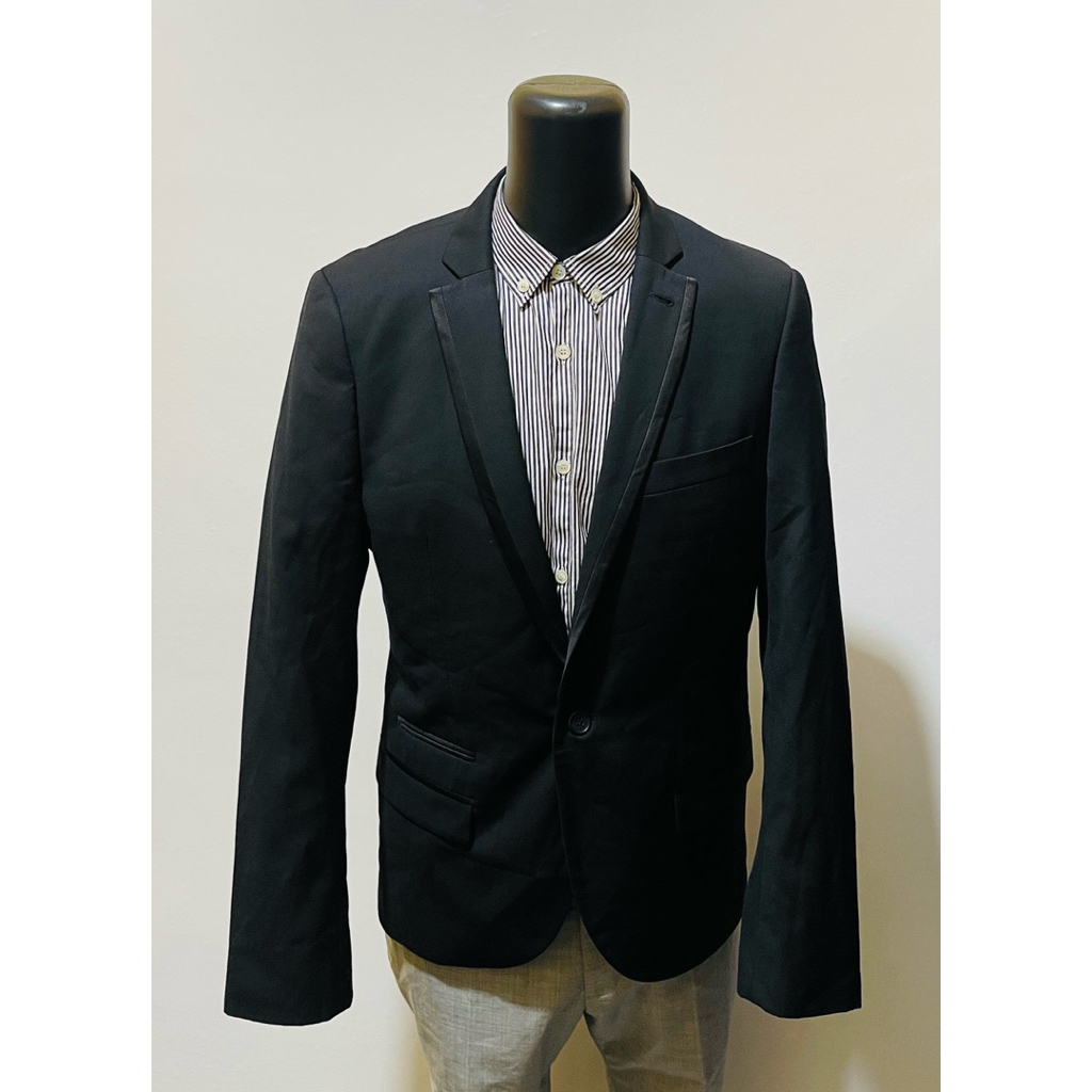topman blazer hitam   jas casual s