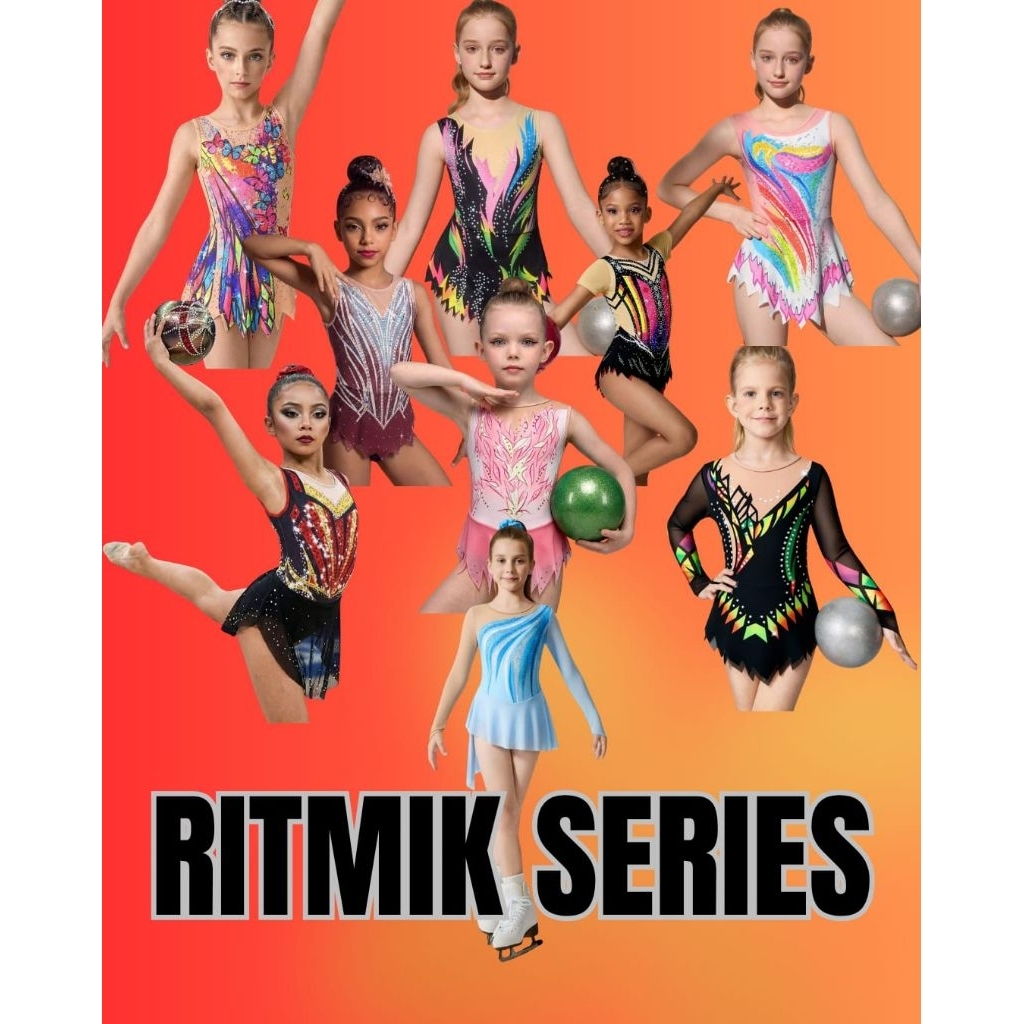 Baju Gymnastic Rhytmic Dress Ritmik Figure Ice Skating Anak READYSTOCK