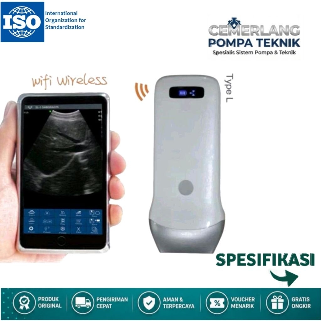 USG Portable Linear Wireless Wifi Probe Ultrasond Scranner Androit Apple Windows Kompitabel