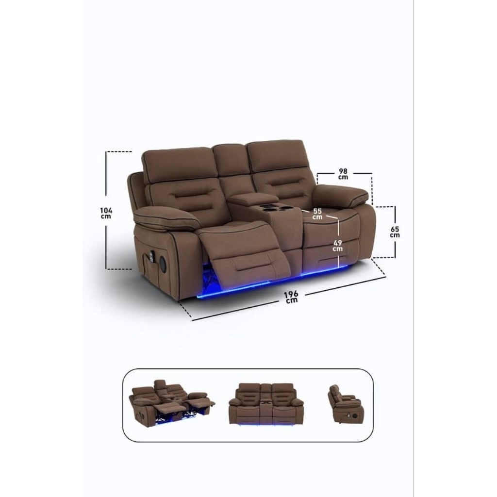 SOFA RECLINER 2 SEATER KULIT PREMIUM by MATA' FURNITURE