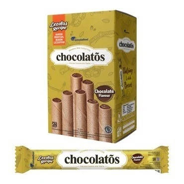 SG Chocolatos Wafer Roll 1000an Rasa Choco Classic 1Box isi 24pc- Coklat Stick Wafer