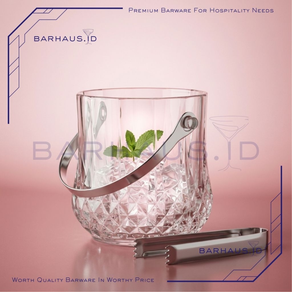 Barhaus.id | Glass Ice Bucket 1 liter / Ember Es Batu