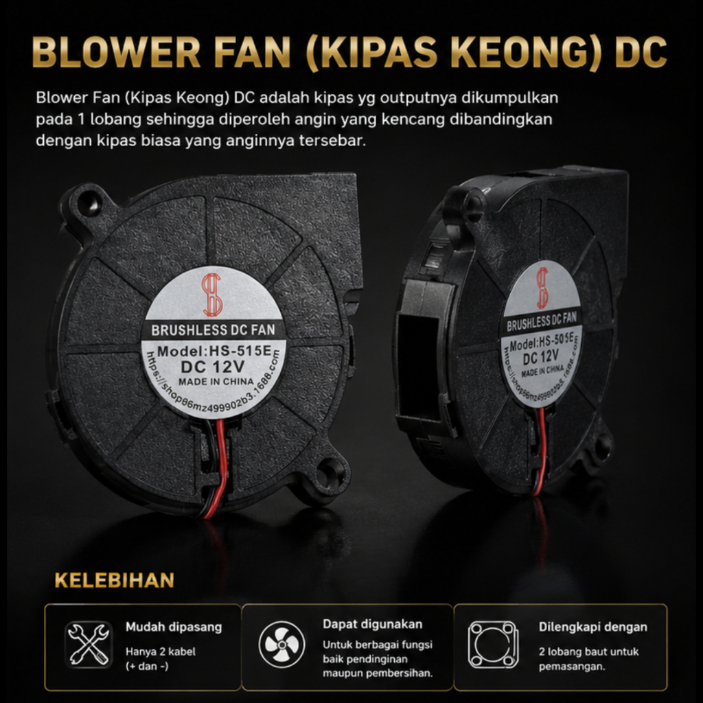 Turbo Fan Mini Blower Kipas Keong 5 12 24V