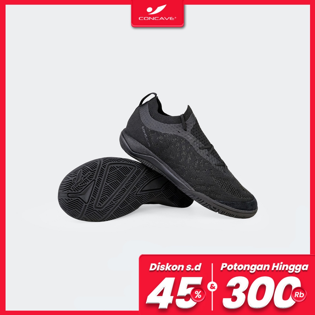 Concave Sepatu Futsal Anak - Volt Kids Black