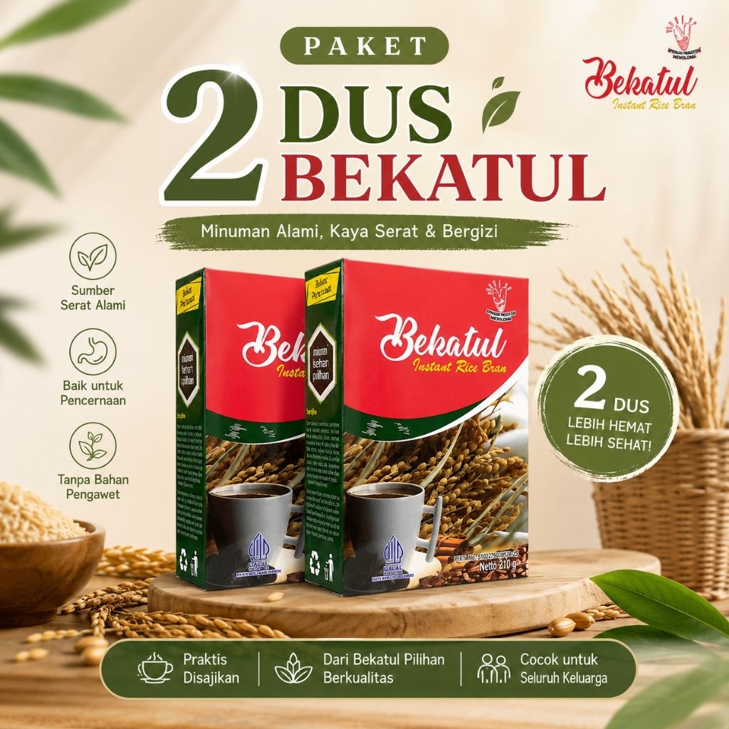Paket 2 dus bekatul instan sereal isi 200 gr