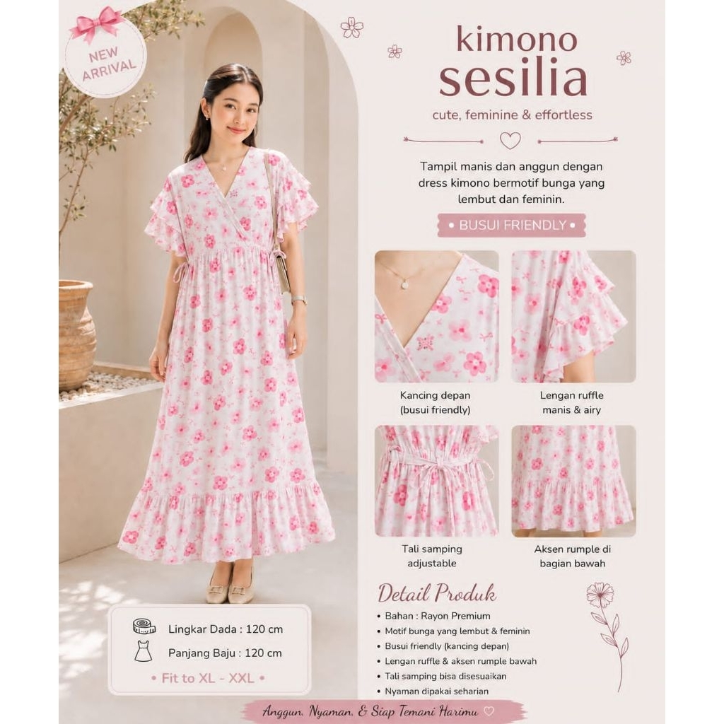 by ziyyana - kimono sesilia - daster rayon jumbo - Lolita dress polos rayon twill premium | daster r