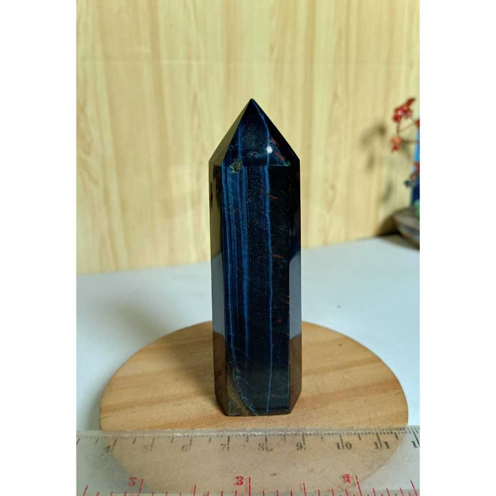 Batu Asli Alam Blue Tiger Eye Pointer Tower Natural (2)