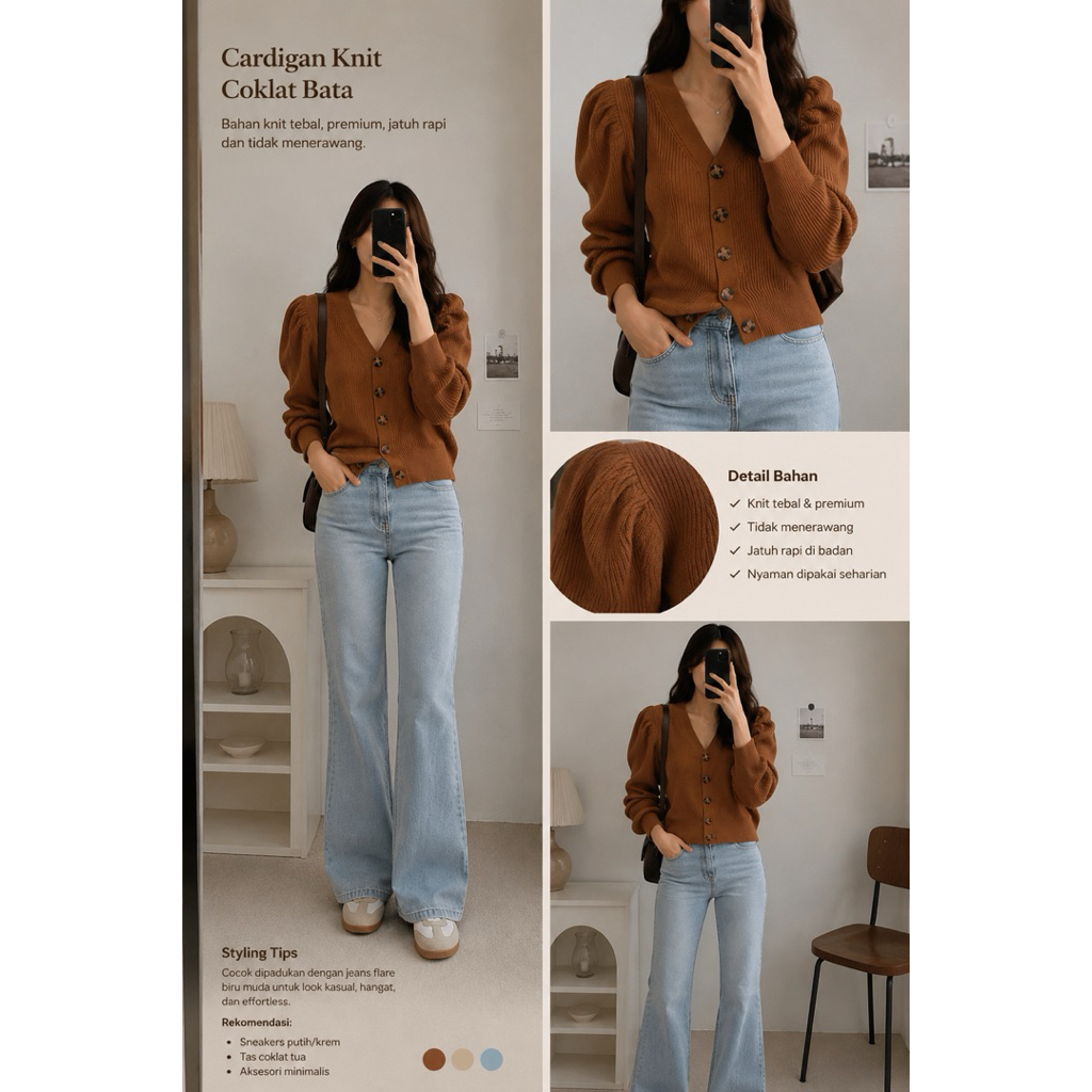 CARDIGAN VNECK PUFFY
