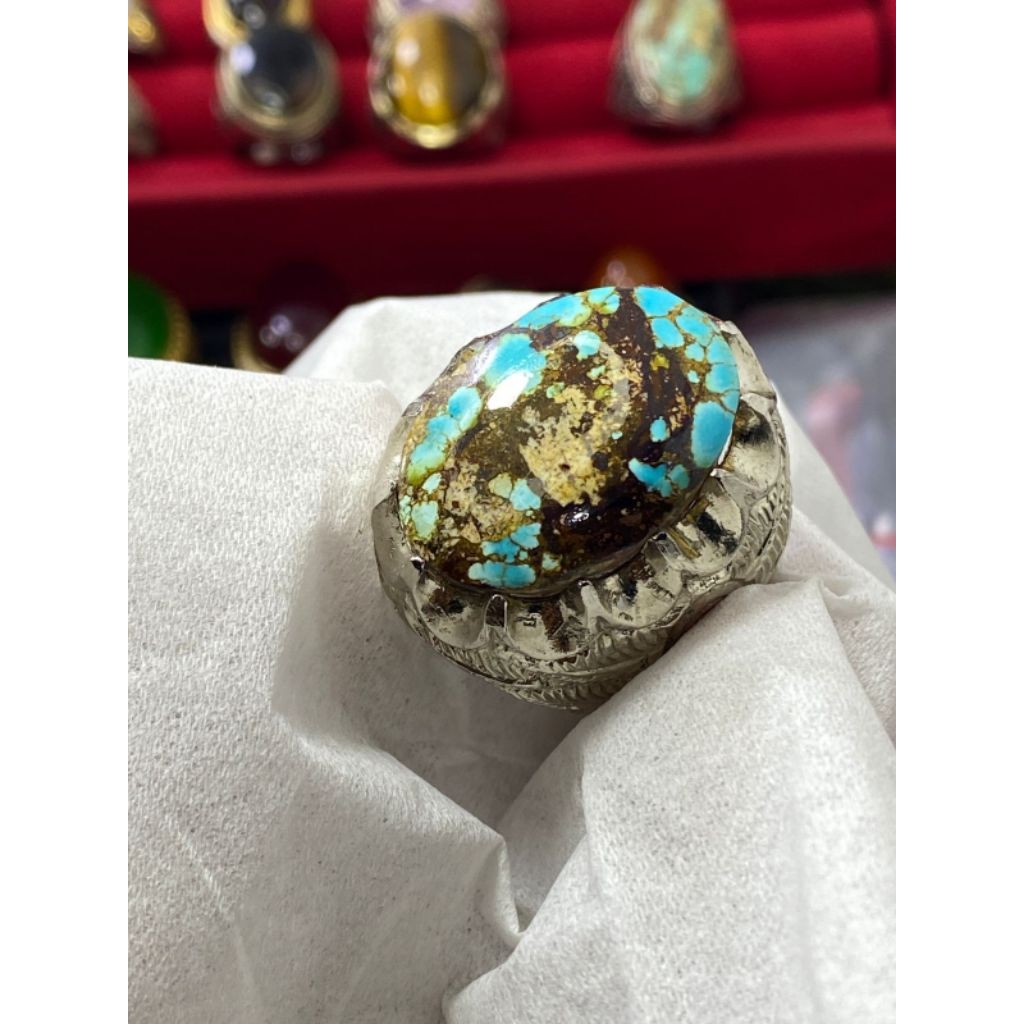 cincin akik pirus Persia (turquoise)