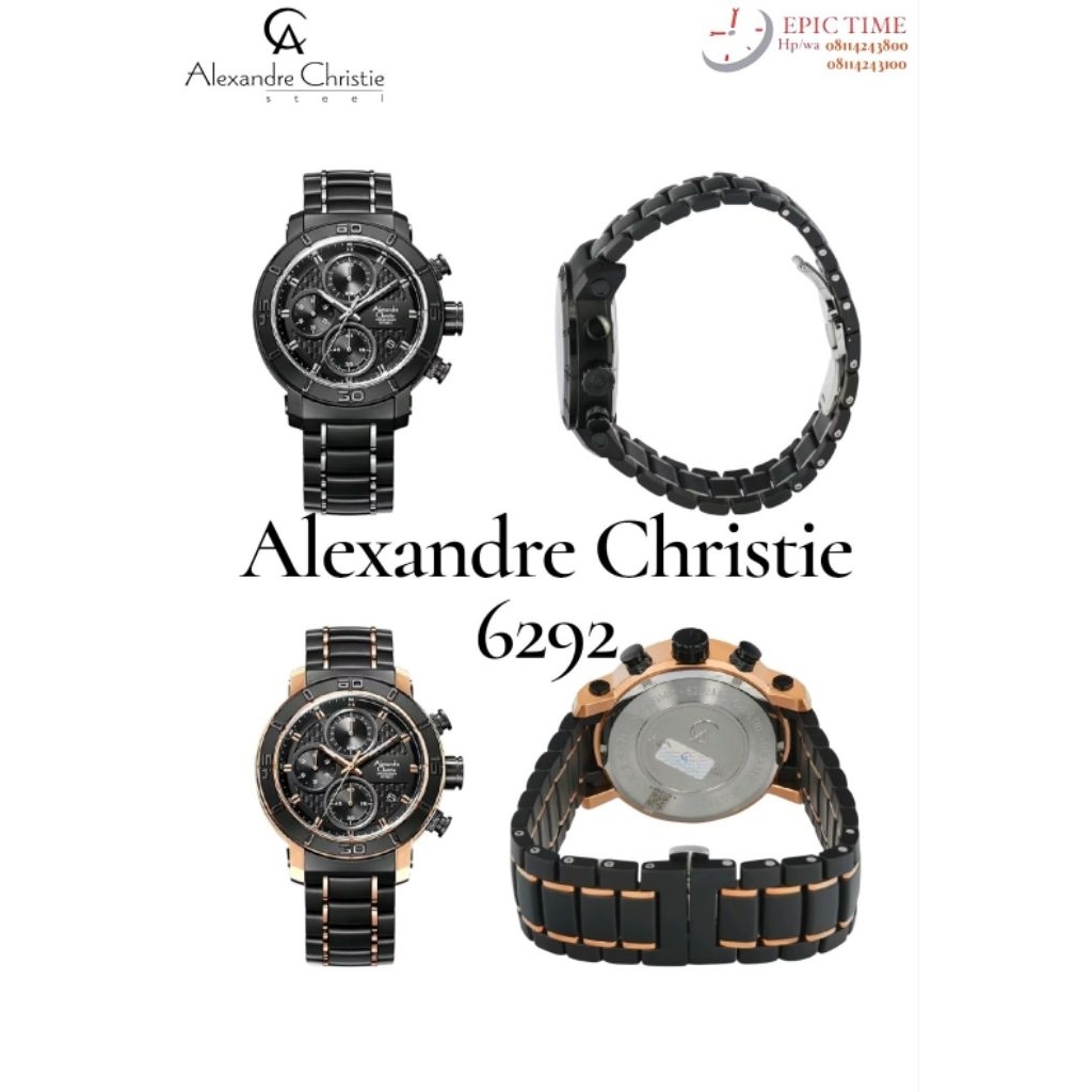 Jam Tangan Pria Alexandre Christie 6292 AC6292 AC 6292 Tali Keramik
