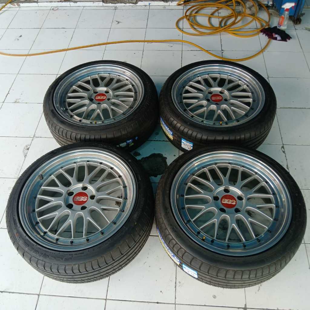 Velg Bekas Racing Second BBS LM Ring 19 Lubang 5 Ban 225 45 R19