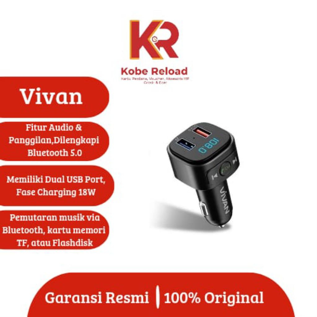 Charger Mobil & Transmitter Bluetooth Vivan VBT01