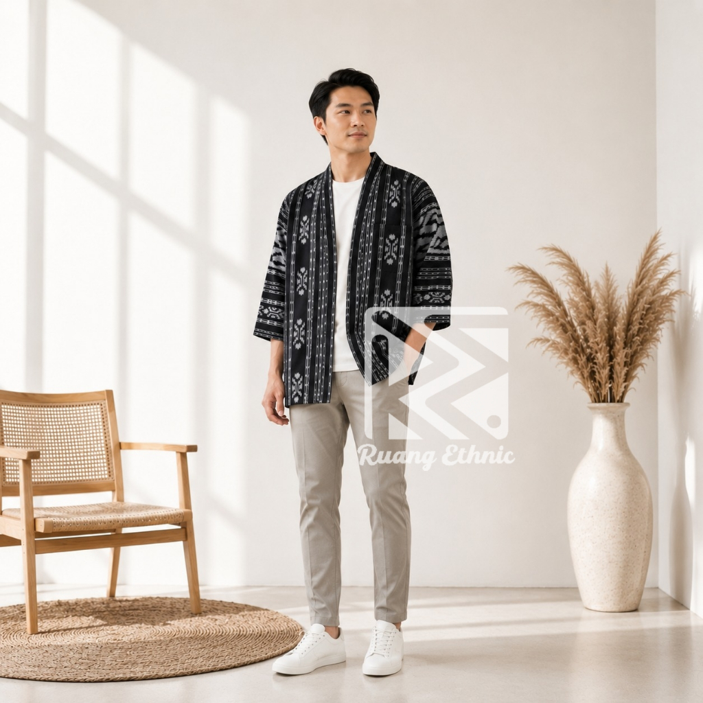 (RUANG ETHNIC) OUTER PRIA ETNIK - BAJU PRIA - ATASAN LAKI LAKI - OUTER TENUN PRIA