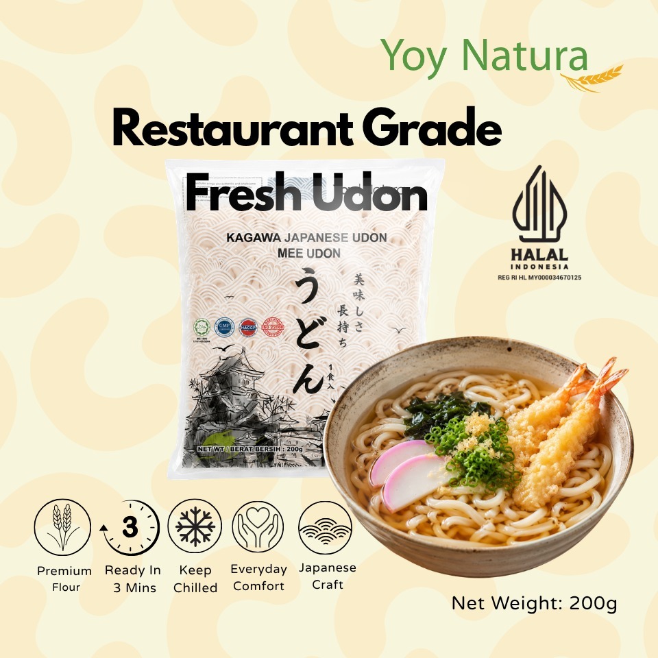 Yoy Natura Mi Basah Udon / Udon Jepang / Kagawa Japanese Udon Premium 200g [HALAL]