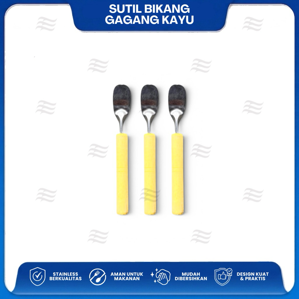 Sutil Kue Mini Gagang Kayu / Spatula Mini / Sutil Bikang / Sodet Kecil / Sutil Kue Kering