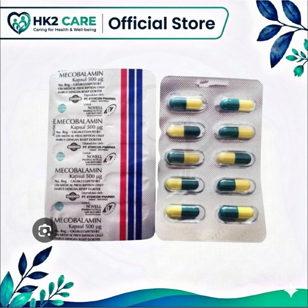 vitamin syaraf MECOBALAMIN 500MG NOVEL 1 STRIP ISI 10 CAPSUL
