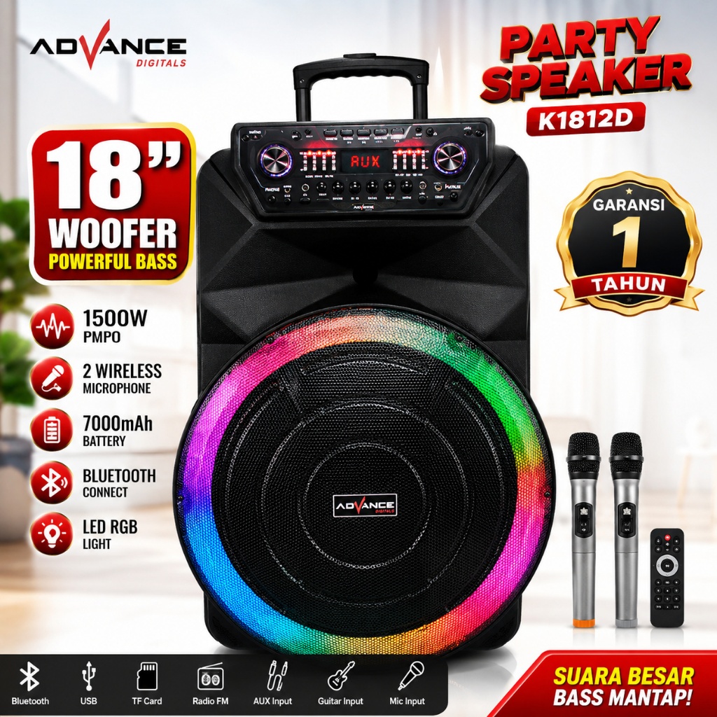 Speaker Portable Advance K1812D Sound Keren