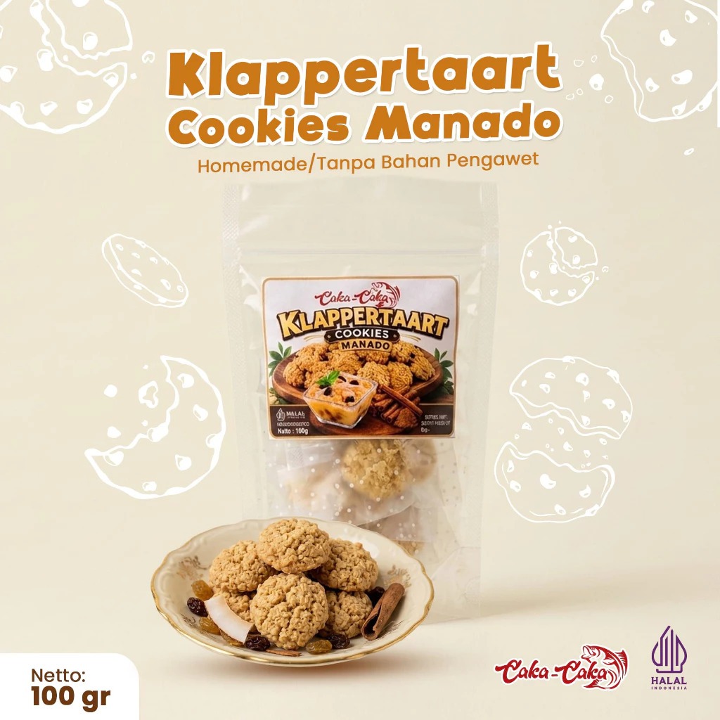 Oleh - Oleh Khas Manado | Caka-Caka Klappertaart Cookies Kue Kering Kelapa Kenari Kismis Khas Manado