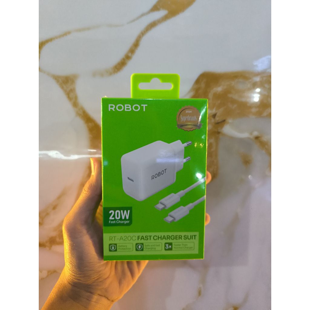 Charger Robot C TO C 20W Pengisian cepat 20w Fastcarging