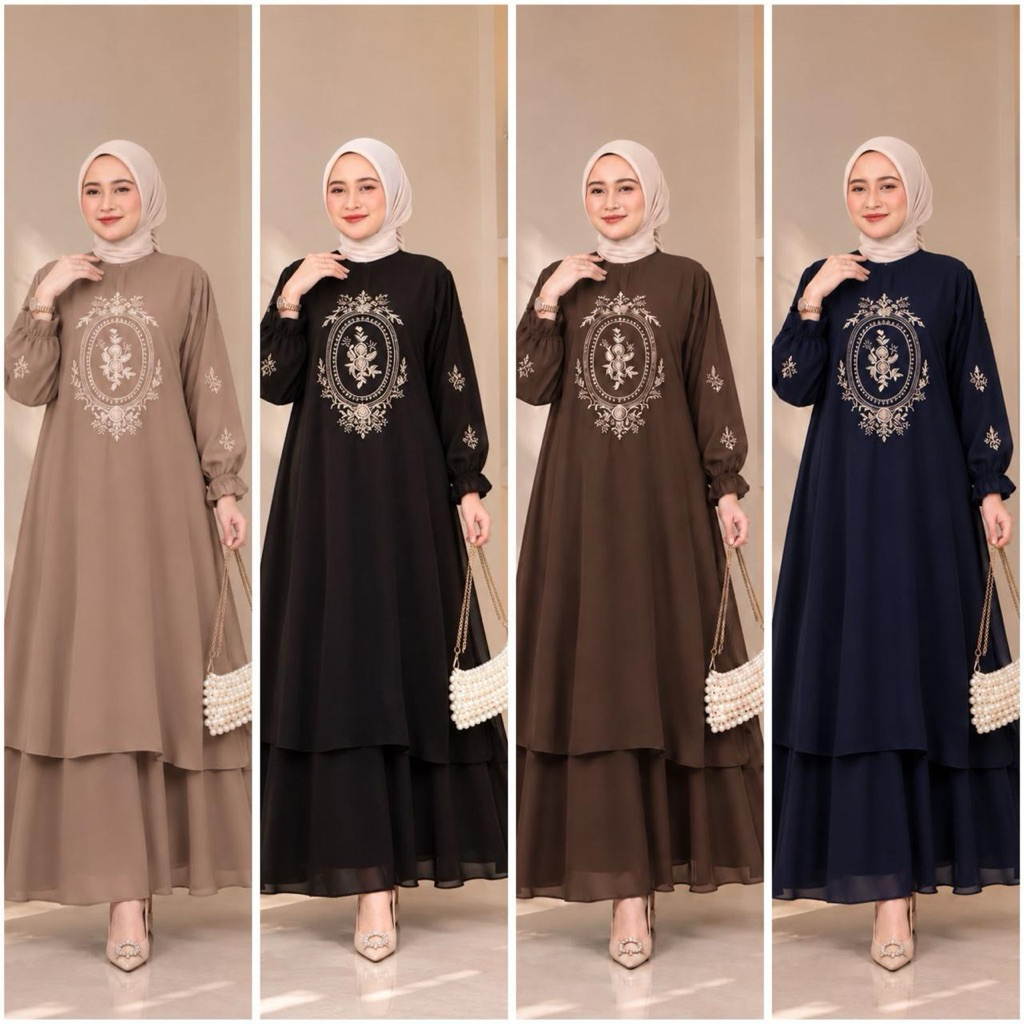 Setelan Rok Long Tunik Rayon Twill