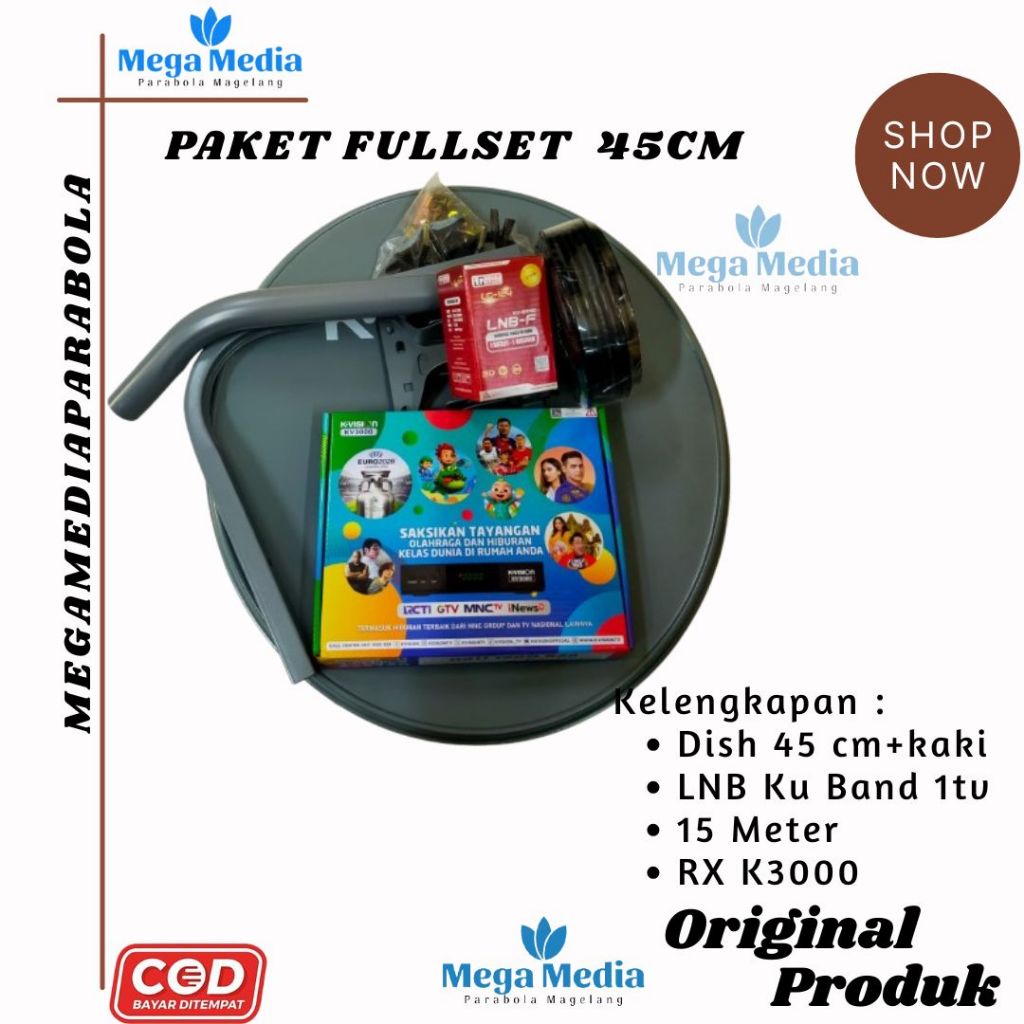 Paket Parabola Mini 45cm Receiver K-vision K3000