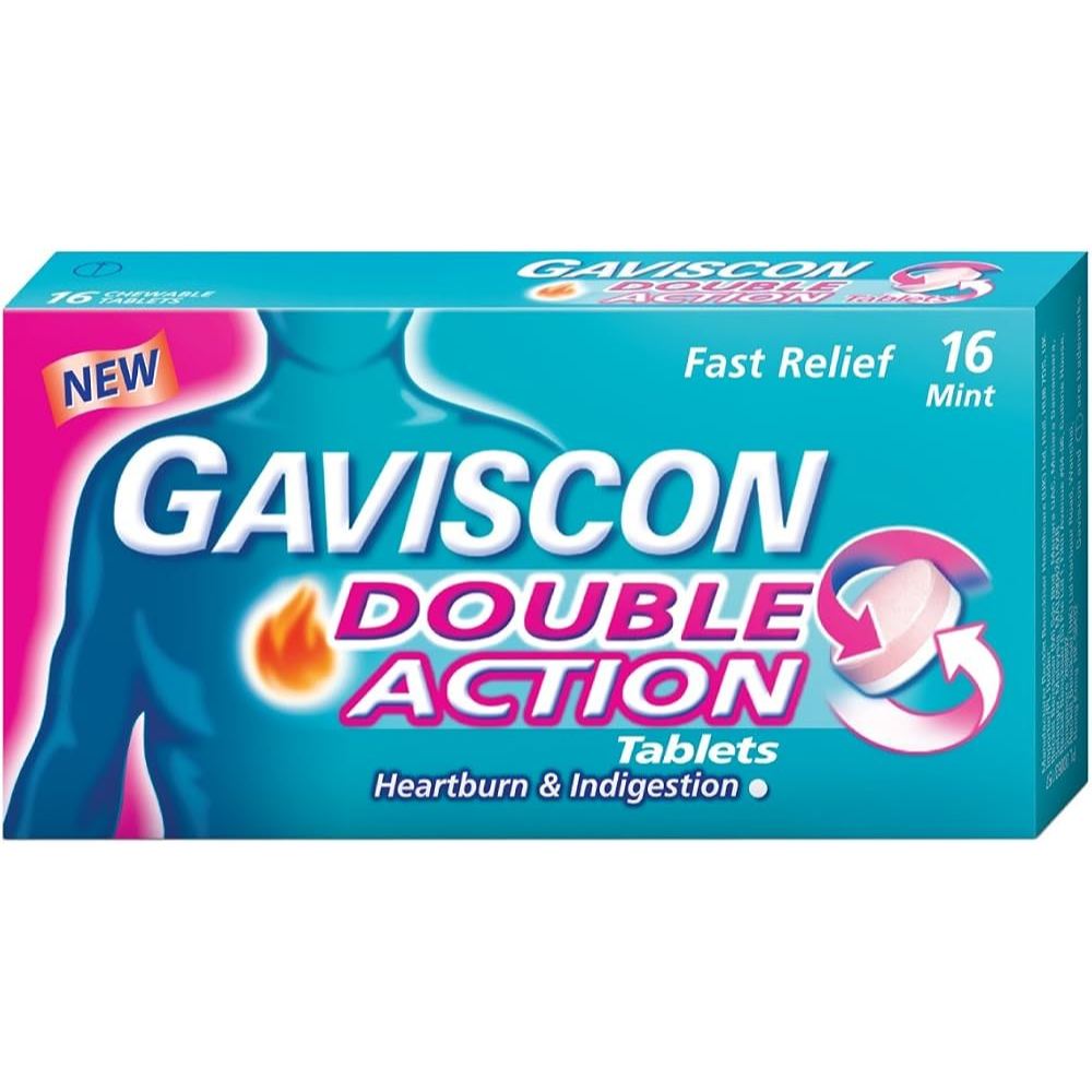 Gaviscon Double Action Chewable Peppermint Tablet 100% Original