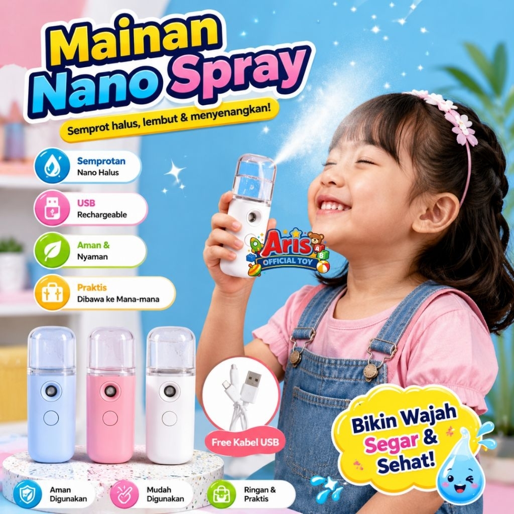 Nano Spray Portable Mist Spray Perawatan/Pelembab Wajah Mini USB Mainan Anak Nano Spray Keluar Uap S