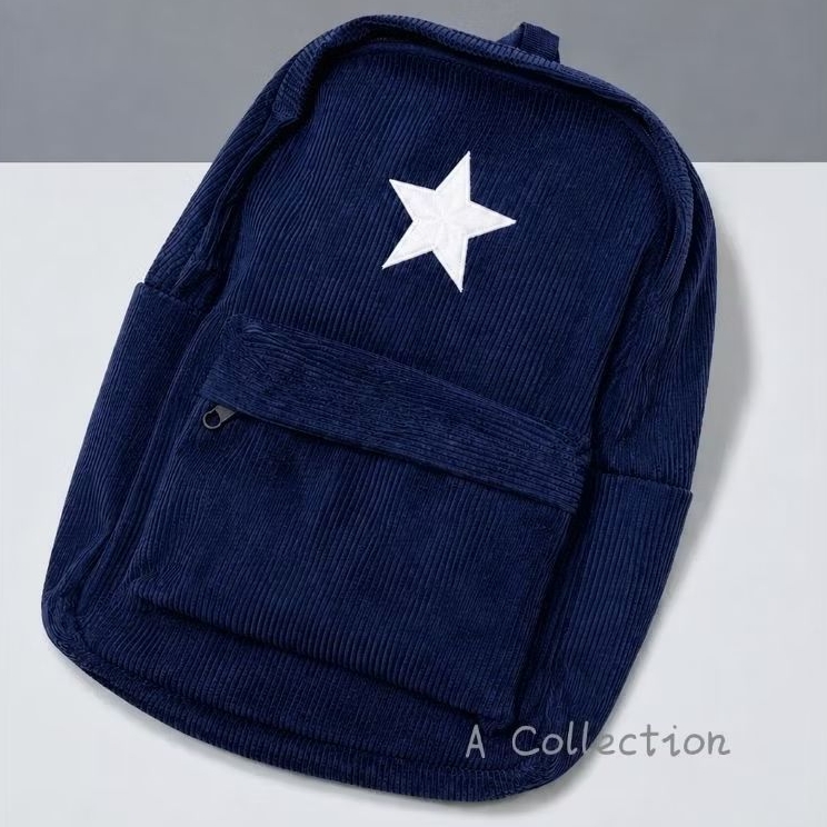 Tas Corduroy Ransel Bintang Corduroy Tas Sekolah Bahan Corduroy Premium Tas Ransel Model Kekinian Ra