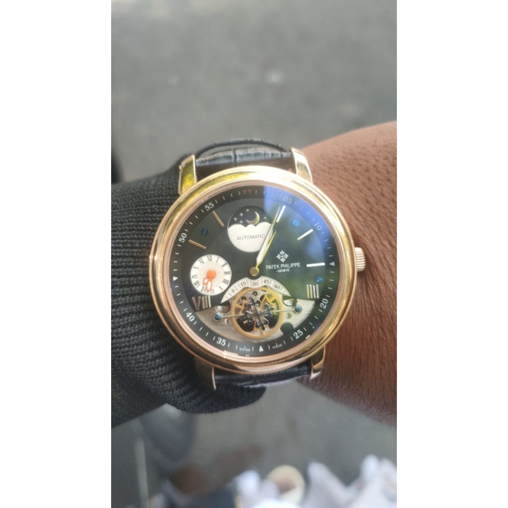 jam tangan pria otomatis Patek Philippe Ganeva original